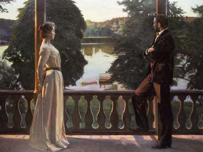 Richard Bergh Nordic summer's evening oil painting image